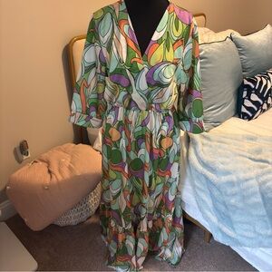 Vibrant Abstract Maxi Dress